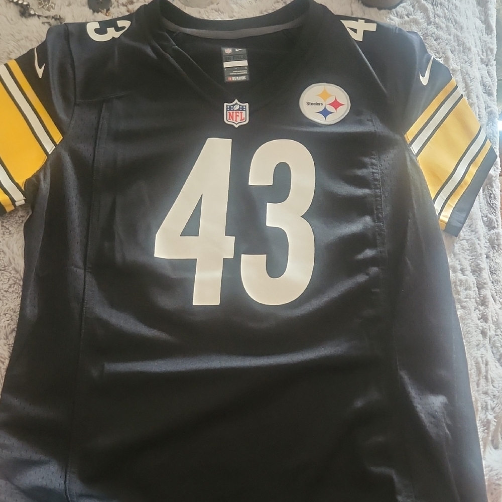 NFL Black and Gold Steelers Jersey with Number 43
